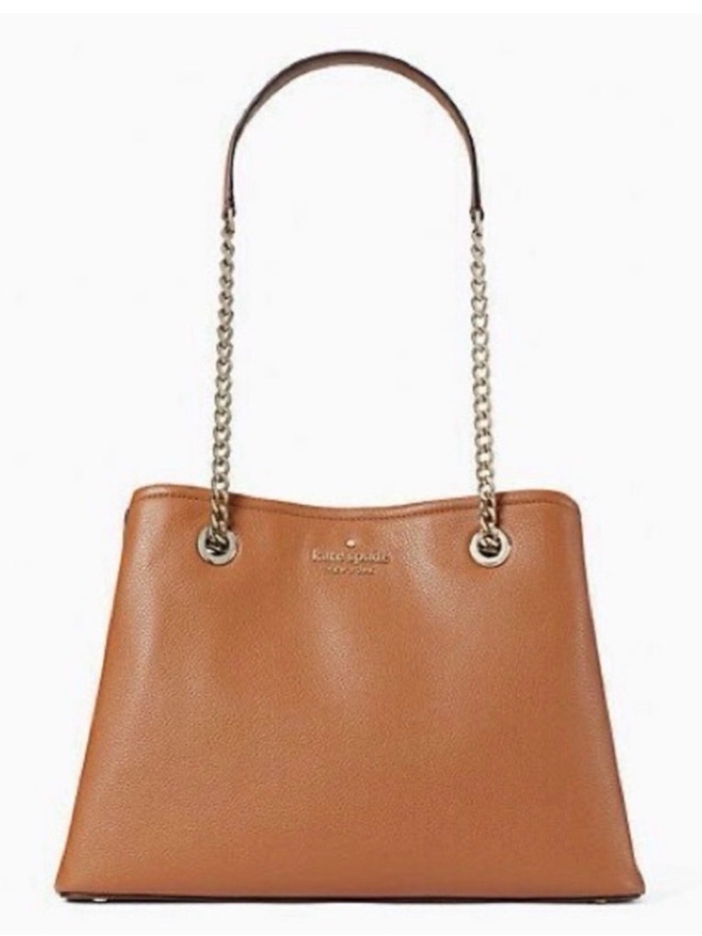 KATE SPADE ♠️ New York 🤎Jordyn🤎 MEDIUM CHAIN-HANDLE LEATHER TOTE BAG 🌟EUC🌟